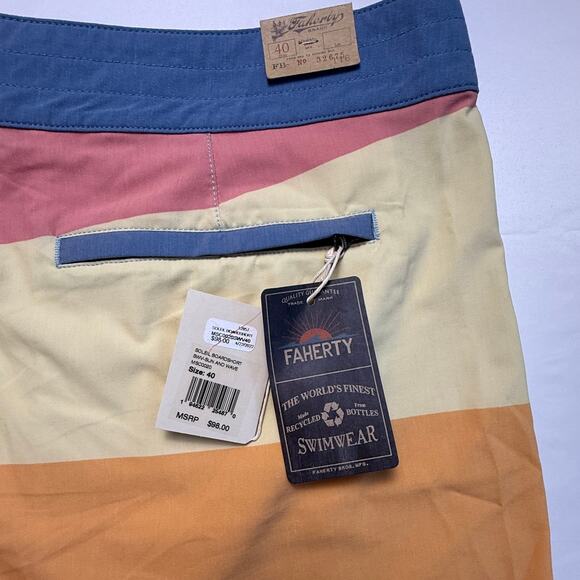NWT Faherty Soleil Sun & Wave 7" Boardshort Swim Trunks Size 40 - Picture 10 of 13